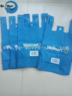 China Eco-Friendly Reusable Vest T Shirt Nonwoven Walmar Tote Grocery Market Shopping Carry Gift PP Non Woven Bags for Sale for sale