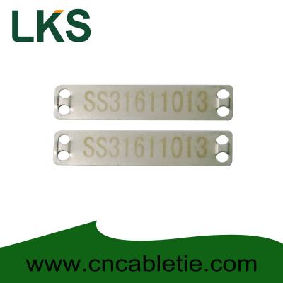 China Stainless 316 90mm x 19mm x 0.5mm cable tag(Laser cable tag) for sale