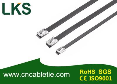 China Pvc coated ball-lock stainless steel cable tie. for sale