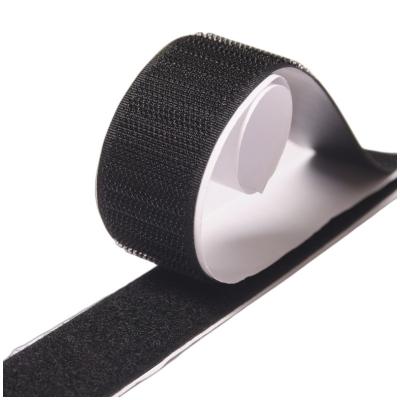 China Peel and Stick Industrial PSA glue Hook and loop tapes nylon in white and black color for sale