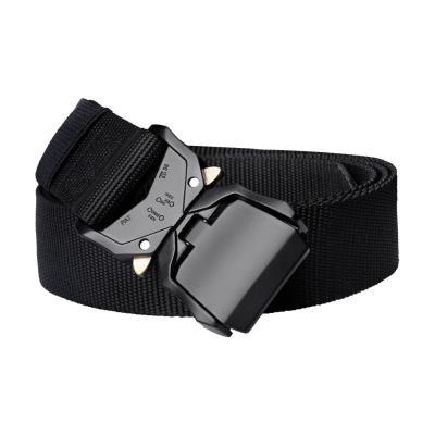 China Heavy Duty Nylon Webbing Tactical belt with flip Quick Release Buckle for sale