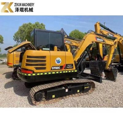 China 6Ton Used Sany SY60 Excavator SY 60C Hydraulic Cylinder Original Mini Small Excavator for sale