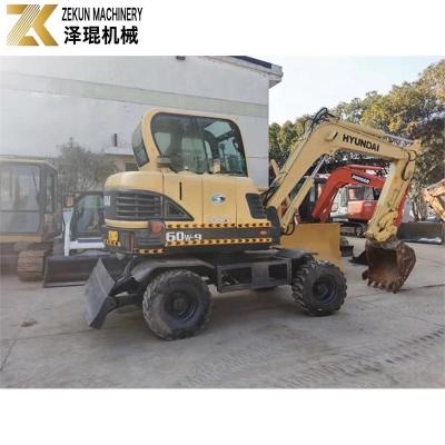 China 6 Ton Used Hyundai 60 Wheel Excavator R60W R60W-9 With YANMAR Engine for sale