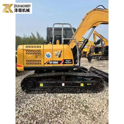 China 60.7KW Sany SY95 Excavator 9Ton Digger de segunda mão Kubota V3800DI-T-E3B Motor à venda