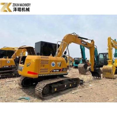 China Excavadora Sany SY75 de segunda mano con 7 toneladas de peso operativo en venta