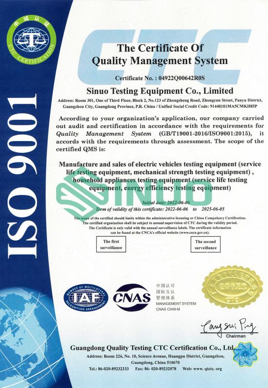 ISO - Sinuo Testing Equipment Co. , Limited