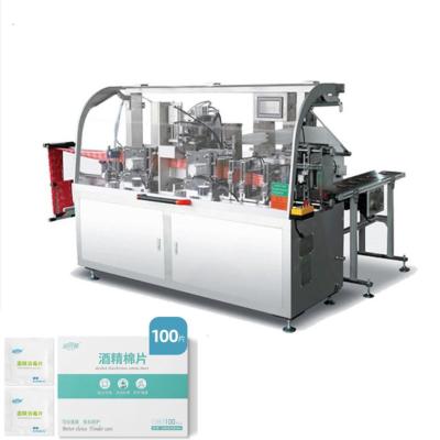 China Máquina de embalagem cosmética inteiramente auto da almofada de algodão da remoção da composição da almofada do álcool à venda