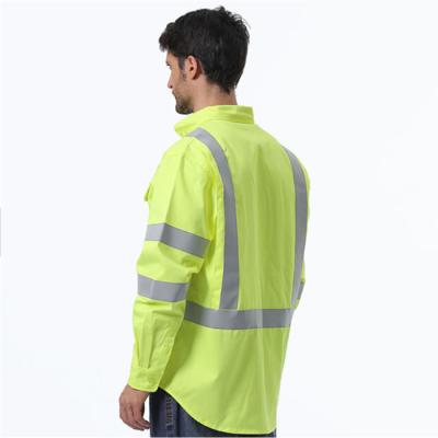 China EN61482 Safety Reflective Taped Hi Vis Workwear FR Long Sleeve for sale