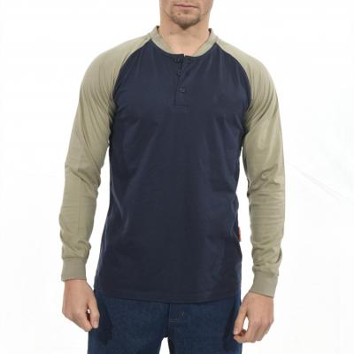 China CAT2 Fireproof Long Sleeve Shirt CFR 7oz For Men Working Navy Khaki for sale