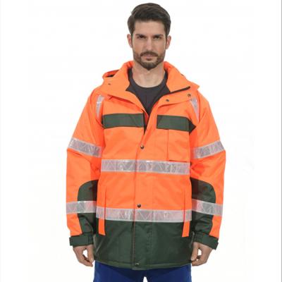 China 300D Oxford Safety Hi Vis Workwear Jacket Windproof And Waterproof for sale