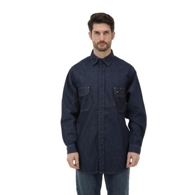 Китай Кнопка FR огнезамедлительных людей рубашки джинсовой ткани хлопка NFPA2112 вниз с щелчковой рубашки продается