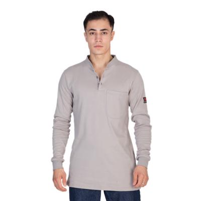 China Premium Fr Protection FRC Light Weight Work Henley Shirt CAT2 FR Treated Shirt for sale