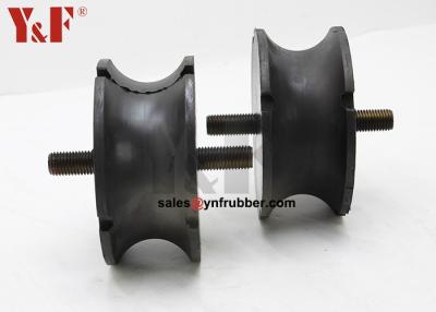 China Black Round Rubber Bobbin Mounts Vibration Resistance Heavy Duty for sale