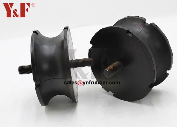 Quality Black Round Rubber Bobbin Mounts Vibration Resistance Heavy Duty for sale