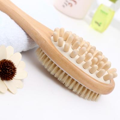 China Wooden Long Handle Body Brushes Natural Bristles Brushes for sale