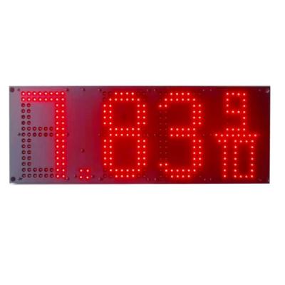 China 7000mcd Brightness Red Led Fuel Price Signs 7 Segment Led Display Board for sale