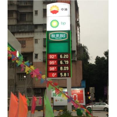 China Muestra al aire libre de la exhibición del precio de 8 caracteres de los dígitos LED de DC24v de la gasolina del cambiador disponible del precio en venta