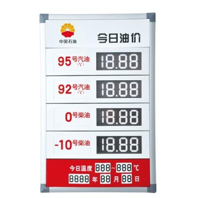 Китай На открытом воздухе цена бензозаправочной колонки подписывает знак цены цифров инжекционного метода литья ASA продается
