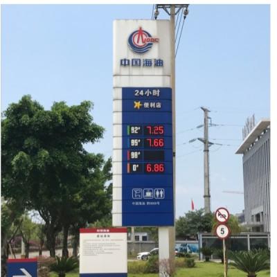 China IP65 5 muestra del precio de la gasolinera de la pantalla LED del segmento del dígito 7 16 pulgadas en venta