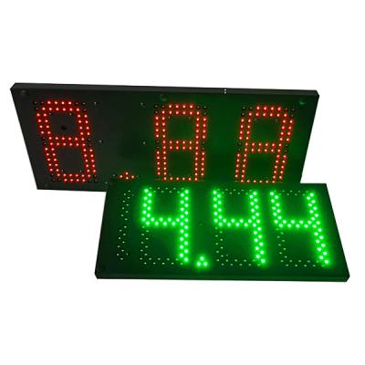 China 8.88 Green Red LED Gas Price Sign Remote Control With Double Sided Pole Sign for sale