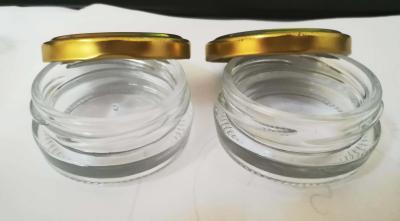 China 0.5oz 19gram high transparent glass caviar jar with metal lid for sale