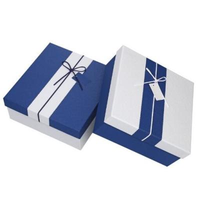 China Rectangle shape logo customized paperboard storage box for different gift with Ribbon for sale