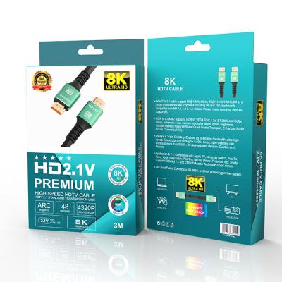 China Cable HDMI de alta velocidad de 1.5M HDTV 8K con conectores dorados en venta