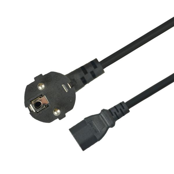 Quality Stranded Copper 2PIN Computer EU Power Cord Tensile Resistance for sale