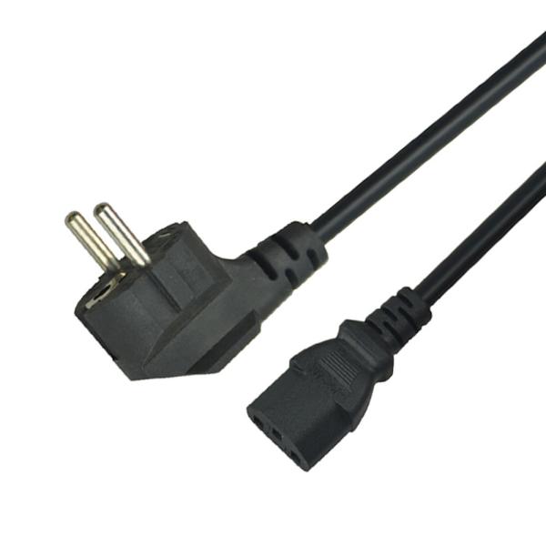 Quality Durable 2pin Plug Black EU Power Cord 1m 1.5m For Laptop Computer Monitor for sale