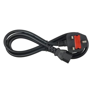 China Low Voltage UK Power Cord 3 Pin Plug For PC Computer Customized Length for sale