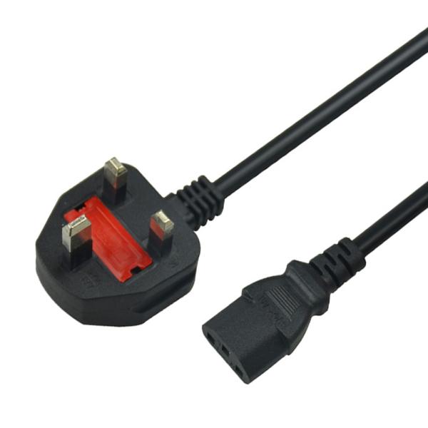 Quality Low Voltage UK Power Cord 3 Pin Plug For PC Computer Customized Length for sale