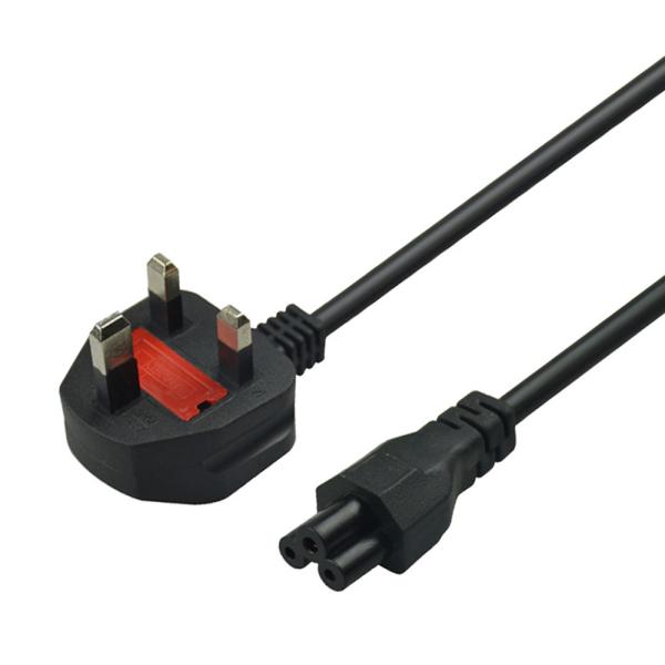 Quality 3 Prong Mickey Mouse Plug UK Power Cord 1mtrs With PVC Jacketed for sale