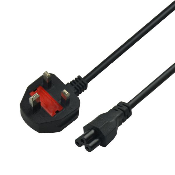 Quality 3 Prong Mickey Mouse Plug UK Power Cord 1mtrs With PVC Jacketed for sale