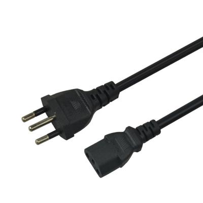 China 6.8mm Pure Copper Core Electrical Power Cord 3pin Brazil Power Cable 1.5m for sale