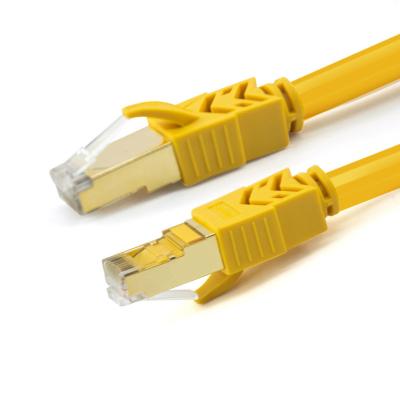 China Cordão de correcção Ethernet amarelo Cat 8 1m - 15mtrs Forma redonda para instrumentação à venda
