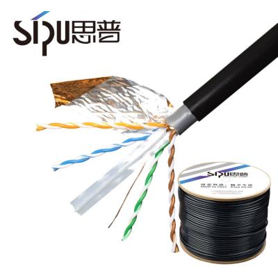 China Utp Ftp 305m CAT6 Lan Cable 23/24 Awg Black With 8 Conductors for sale