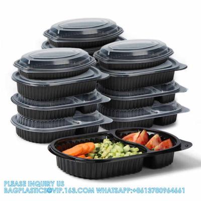 China recyclable, sustainable, disposable, Customizable Meal Prep Container 3 Compartment Takeaway Food Containers for sale