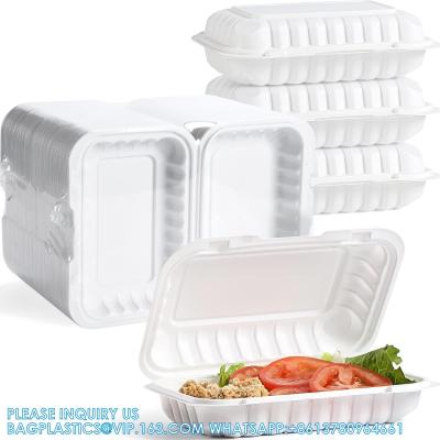 China Clamshell Food Containers, Shrink Wrap 50 Pack 9 X 6 Inch 28 OZ Plastic Hinged To Go Containers Microwave Freezer for sale