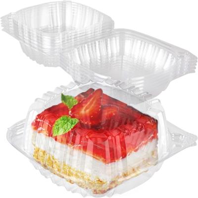 China Disposable Plastic To Go Containers With Clear Lids Fancy Hinged Top Square Clamshell Food Boxes For Take Out for sale