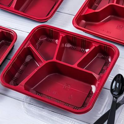 China 4 Compartment Disposable Meal Prep Container Microwave Lunch Fast Food Pp Takeaway Food Packaging Boxes for sale