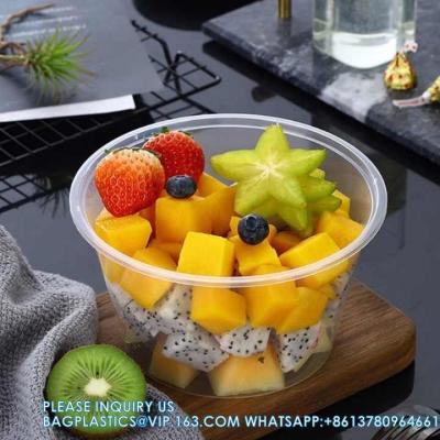 China 920ml Round Microwavable Plastic Disposable Soup Rice Bowls Restaurant Food Packaging Clear Container For Food for sale
