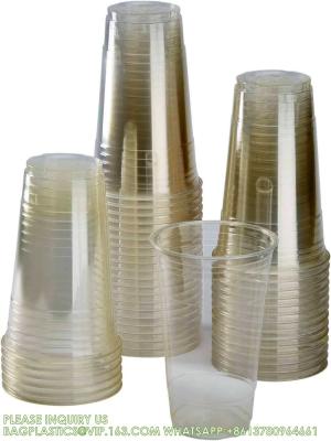 China 24oz PLA Eco-Friendly Cup With Lid 100% Compostable, Disposable Party Cups Transparent Disposable 8oz 12oz 16oz for sale