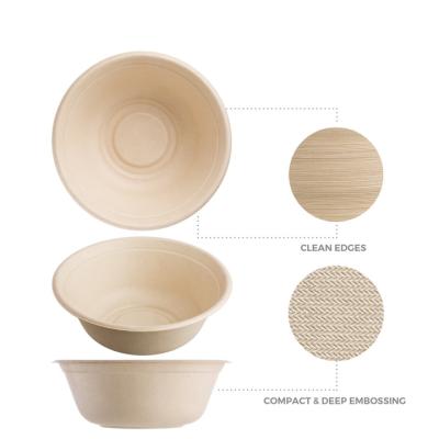 China Disposable Bagasse Food Box To Go Lunch Paper Bowl 22 OZ Heavy Duty Bagasse Bowls for sale