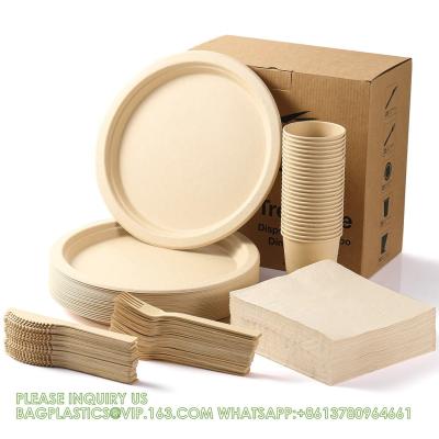 China Compostable de caña de azúcar de papel Bagasse placas redondas de 9 pulgadas 9