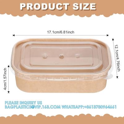 China Biodegradable Rectangle Kraft Paper Bowl Recyclable Square Kraft Paper Disposable Salad Bowl for sale