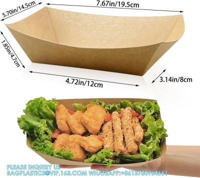 China Kraft Paper Recyclable Eco-Friendly Food Serving Boats Take Out Food Trays Party Supplies For Tacos, Nachos for sale