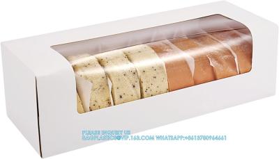 China Cajas de pasteles, cajas de galletas de pan, cajas de panadería blancas con ventana, cajas de golosinas para rosquillas, rollos de calabaza en venta