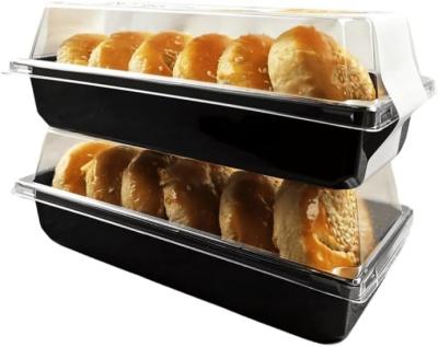 China Reusable Sandwich Box With Clear Lids Sandwich Plastic Container Sushi Container Box Swiss Roll Container for sale