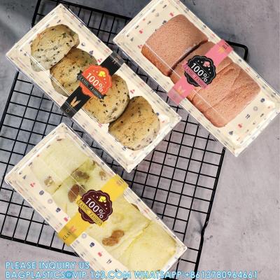 China Cake Roll Box, Swiss Roll & Pastry, Clear Dessert & Cupcake Container, Eco-Friendly Bakery Boxes With Window for sale