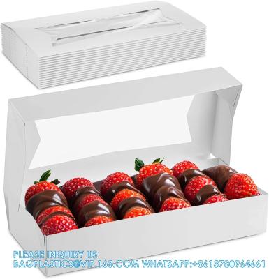 China White Bakery Boxes With Window, 9x6x3 Inch, For Pastry, Dessert, Pies Packaging, Great For Birthday Party, 30 Pack for sale